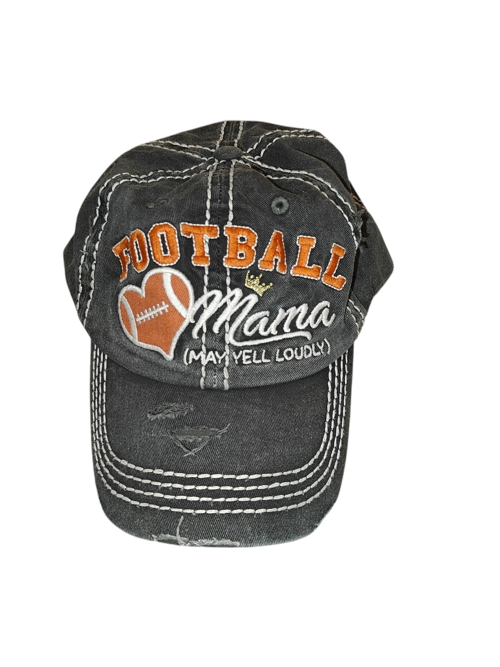 KBETHOS Football Mama Baseball Cap Vintage Style Grey Orange One Size